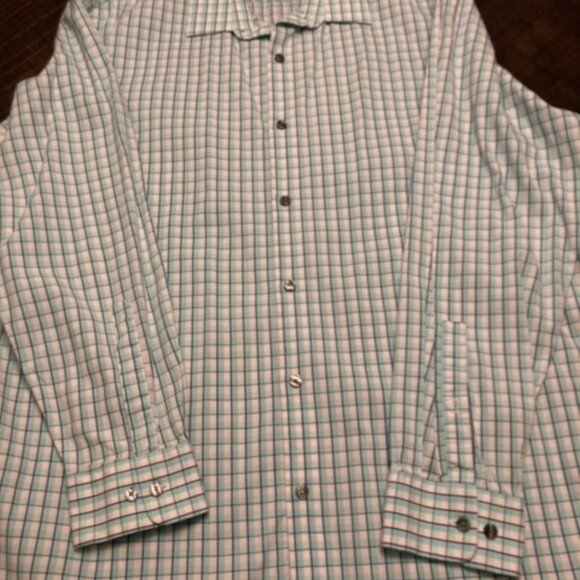 ❄️ ❄️ Winter Sale ❄️ ❄️ Apt. 9 Men Plaid Shirt Stretch Slim Fit - Picture 6 of 6